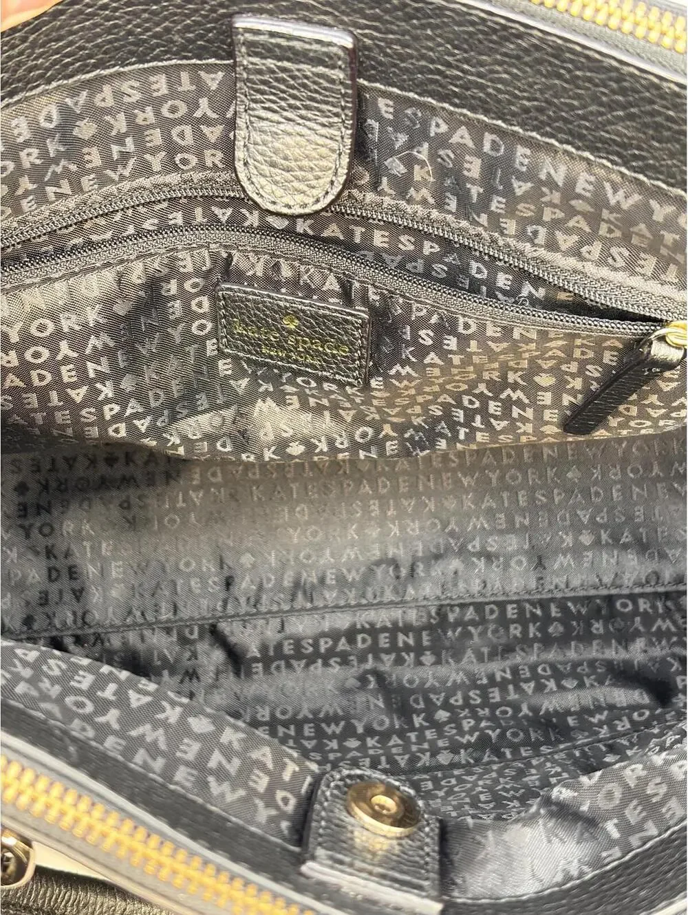 Kate Spade Mulberry Street Leighann Black Pebbled Leather Satchel Tote Bag Purse